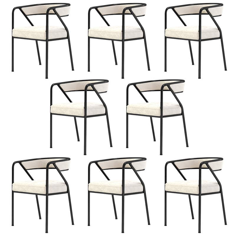 Glam Style Dining Chair Metal Open Back Dining Armchair for Indoor