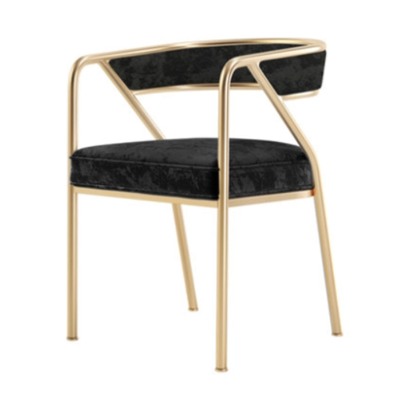 Glam Style Dining Chair Metal Open Back Dining Armchair for Indoor