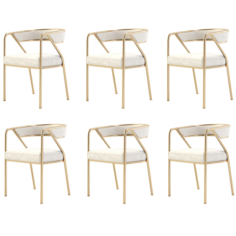 Glam Style Dining Chair Metal Open Back Dining Armchair for Indoor