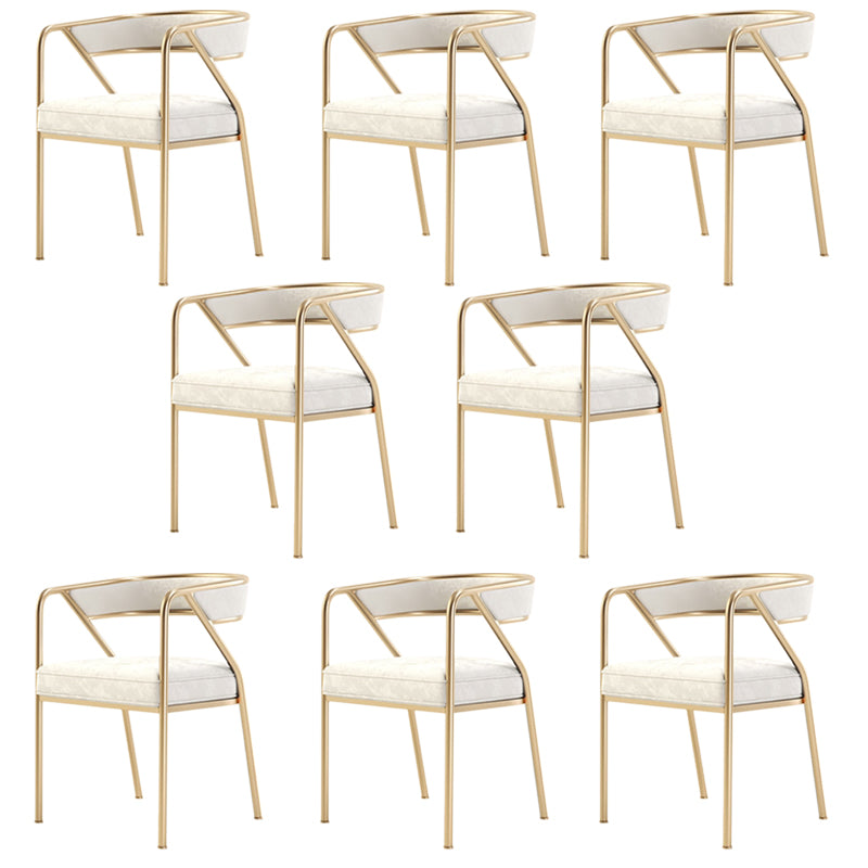 Glam Style Dining Chair Metal Open Back Dining Armchair for Indoor