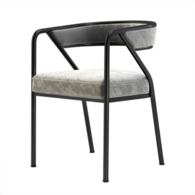 Glam Style Dining Chair Metal Open Back Dining Armchair for Indoor