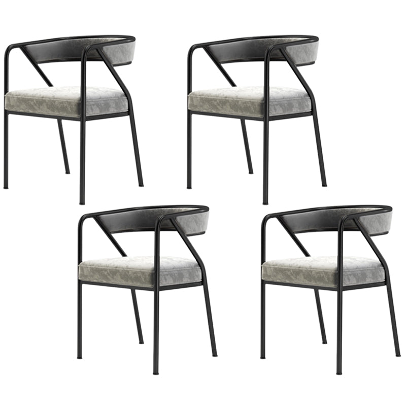 Glam Style Dining Chair Metal Open Back Dining Armchair for Indoor