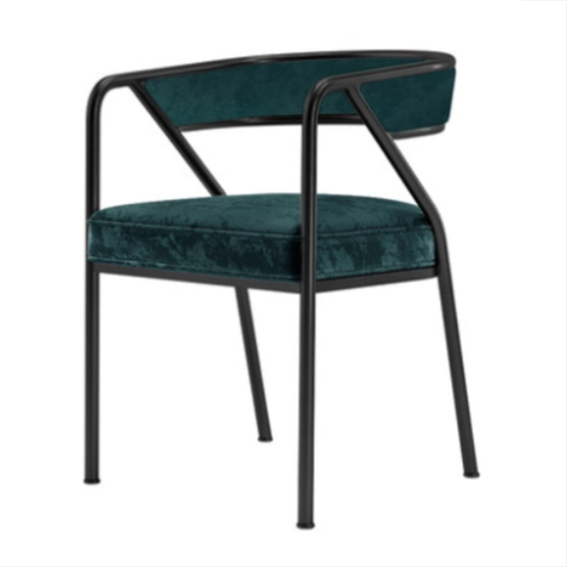 Glam Style Dining Chair Metal Open Back Dining Armchair for Indoor