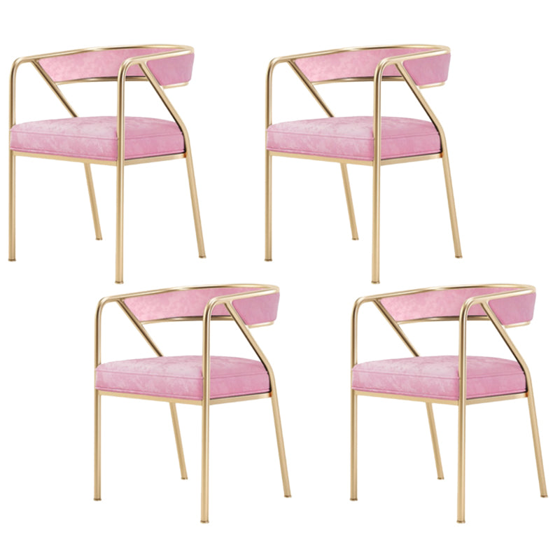 Glam Style Dining Chair Metal Open Back Dining Armchair for Indoor