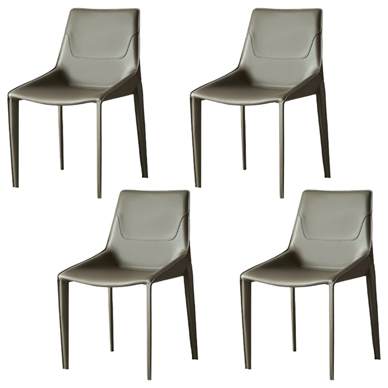Modern Solid Back Side Chair with Faux Leather Legs Indoor Upholstered Dining Chair