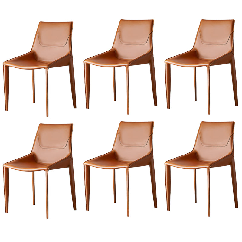 Modern Solid Back Side Chair with Faux Leather Legs Indoor Upholstered Dining Chair