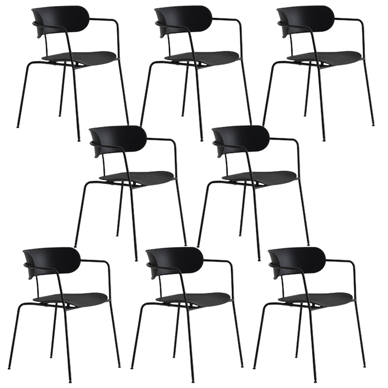Contemporary Dining Arm Chair Plastic Dining Accent Chair for Home