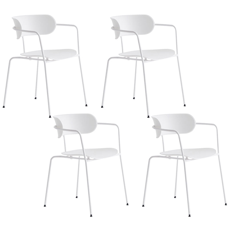 Contemporary Dining Arm Chair Plastic Dining Accent Chair for Home