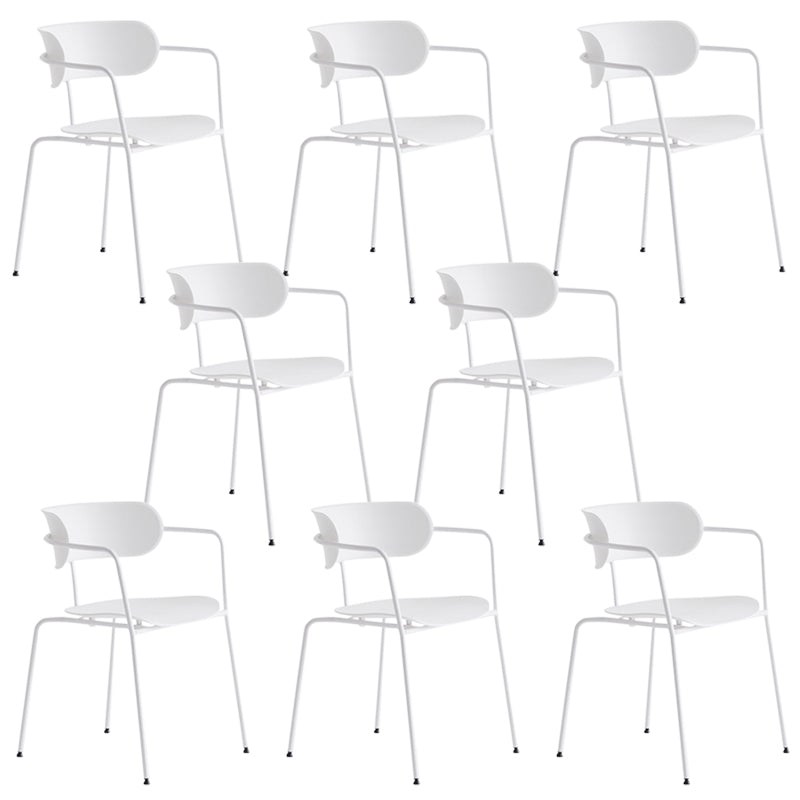 Contemporary Dining Arm Chair Plastic Dining Accent Chair for Home