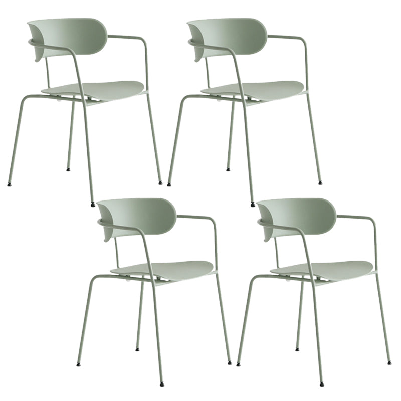 Contemporary Dining Arm Chair Plastic Dining Accent Chair for Home