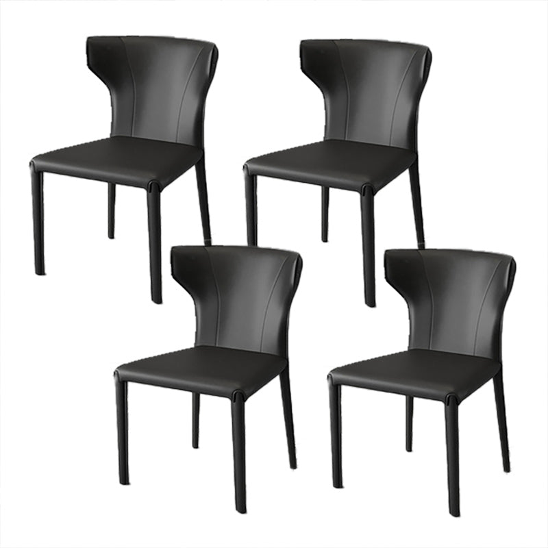 Modern Style Wingback Dining Chairs Faux Leather Home Side Chair