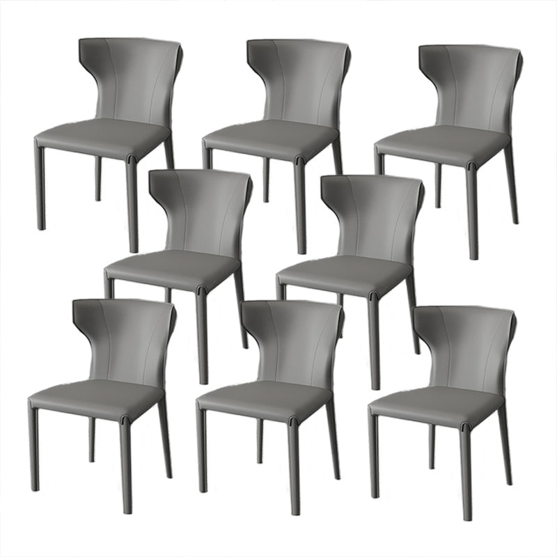 Modern Style Wingback Dining Chairs Faux Leather Home Side Chair