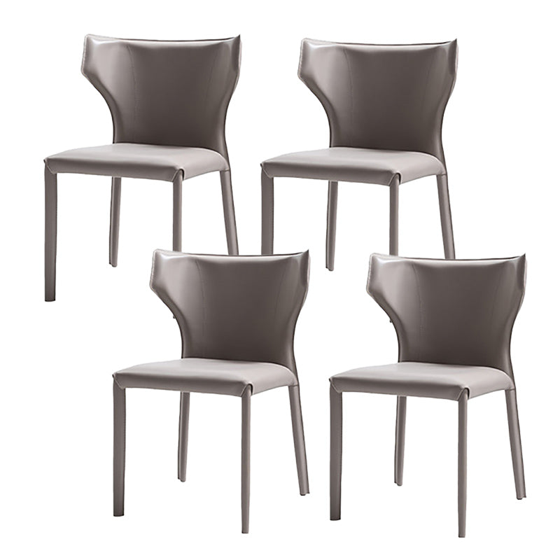 Modern Style Wingback Dining Chairs Faux Leather Home Side Chair