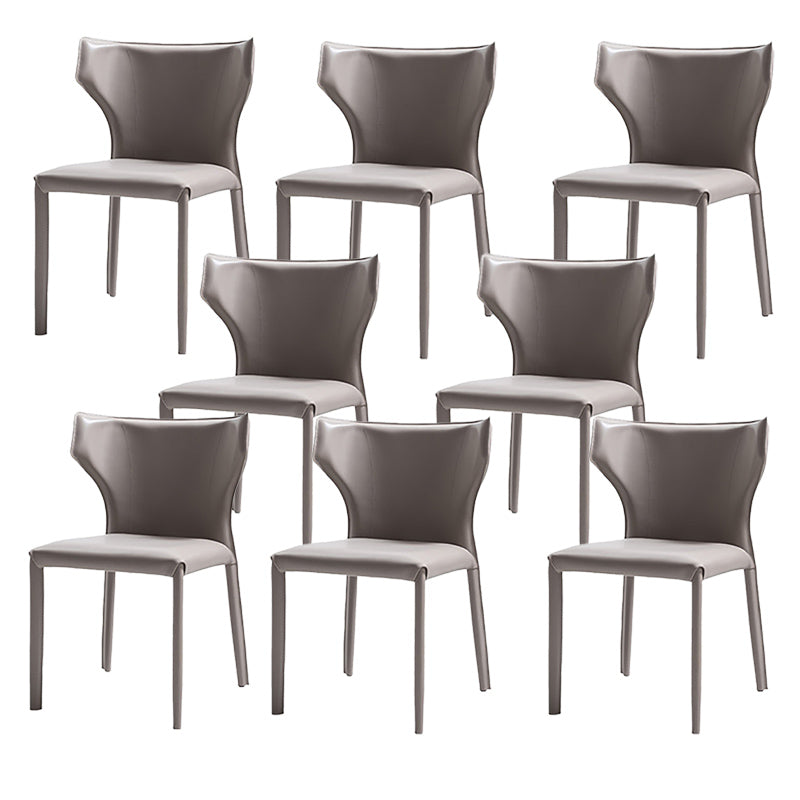 Modern Style Wingback Dining Chairs Faux Leather Home Side Chair