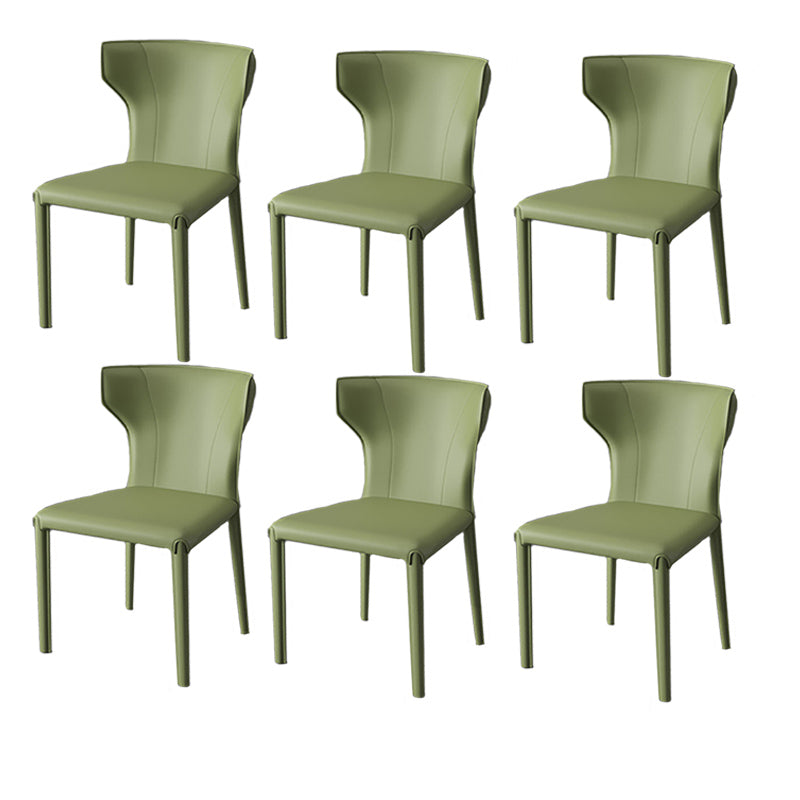 Modern Style Wingback Dining Chairs Faux Leather Home Side Chair
