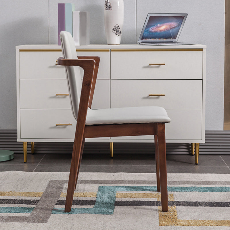 Traditional Solid Wood Dining Room Chair Upholstered Dining Arm Chair