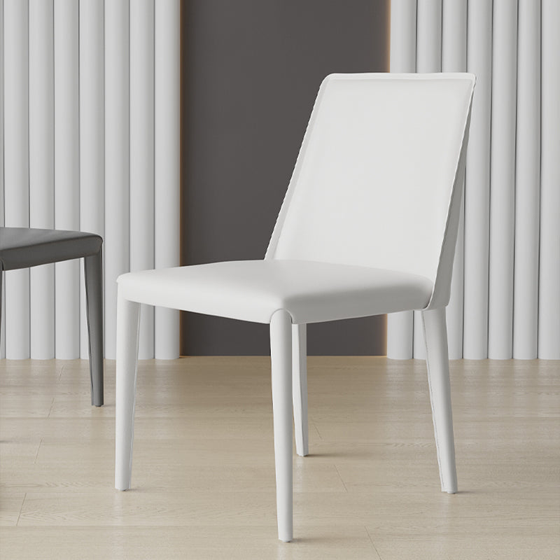 Low Back Armless Dining Chairs Modern Faux Leather Side Chair