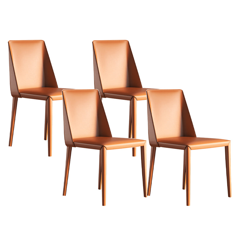 Low Back Armless Dining Chairs Modern Faux Leather Side Chair