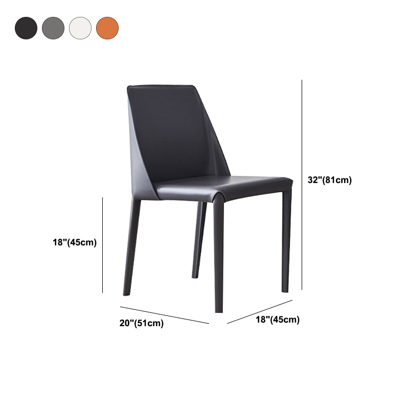Low Back Armless Dining Chairs Modern Faux Leather Side Chair