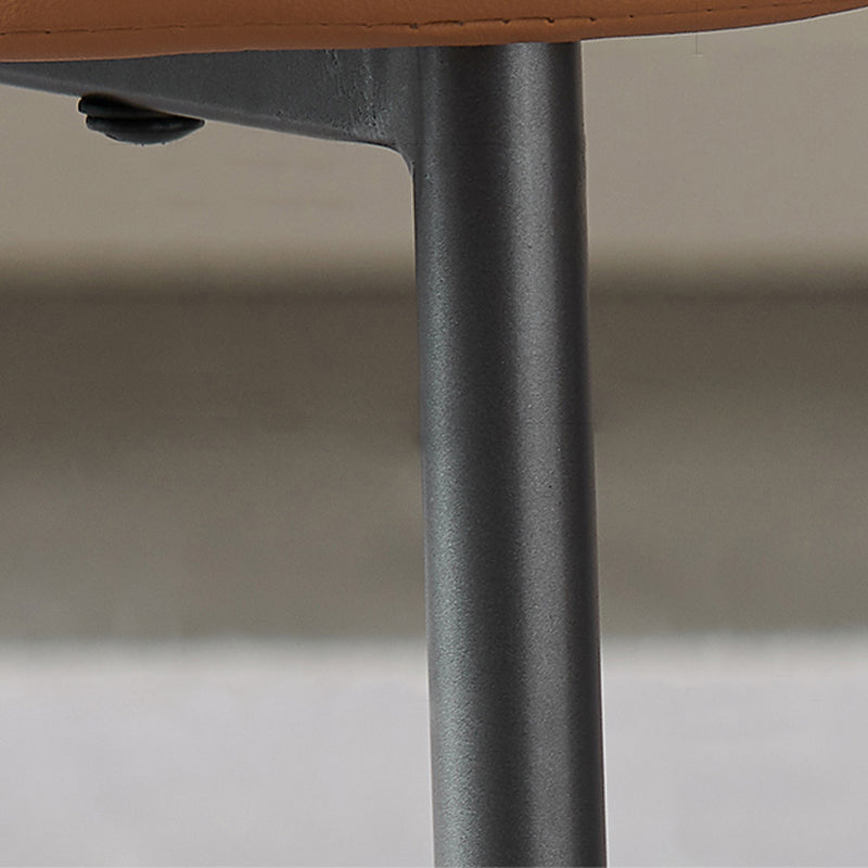 Open Back Side Chair for Home Faux Leather Modern Dining Chair with Black Legs