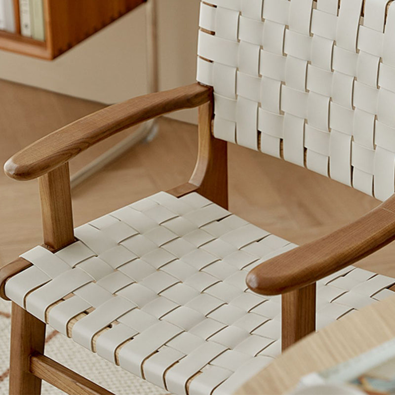 Ash Wood Traditional Dining Chair Open Back Side Chair for Home