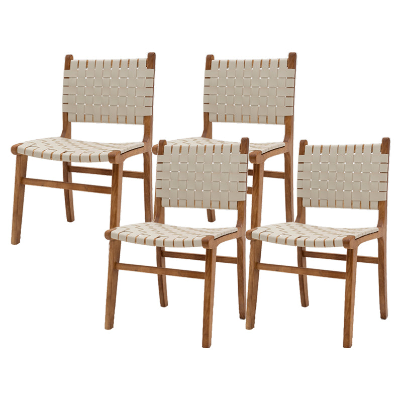 Ash Wood Traditional Dining Chair Open Back Side Chair for Home
