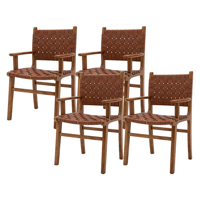 Ash Wood Traditional Dining Chair Open Back Side Chair for Home