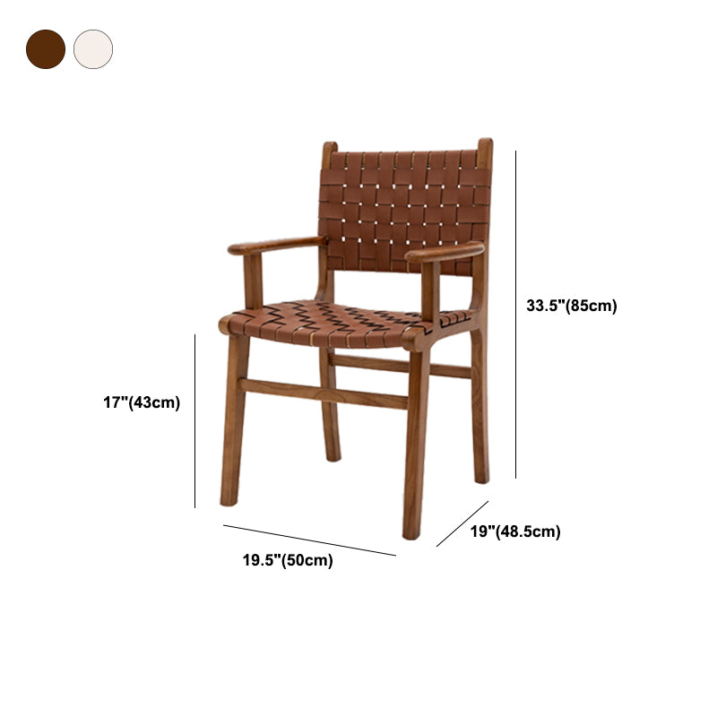 Ash Wood Traditional Dining Chair Open Back Side Chair for Home