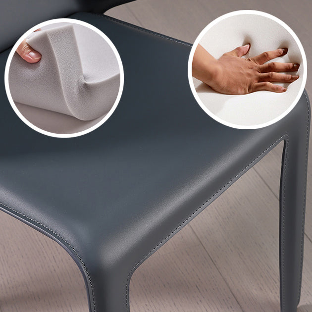 Faux Leather Contemporary Side Chair Matte Finish Home Dining Chair