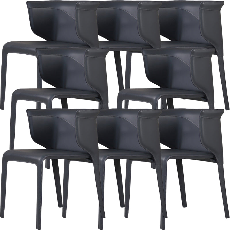 Faux Leather Contemporary Side Chair Matte Finish Home Dining Chair