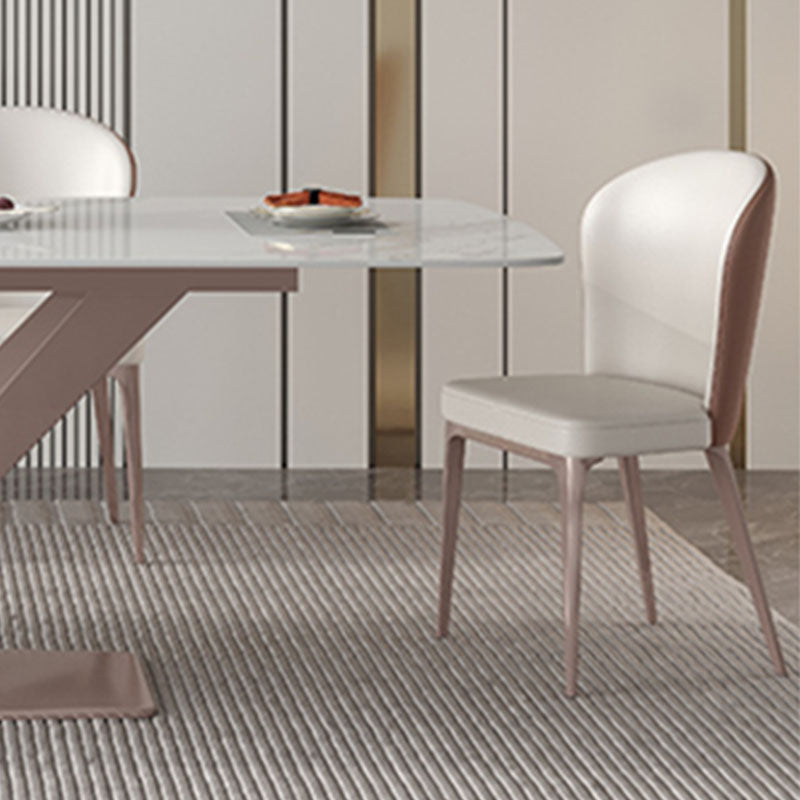 Contemporary Dining Side Chair Faux Leather Dining Side Chair for Indoor