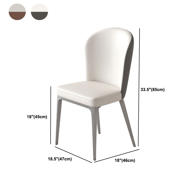Contemporary Dining Side Chair Faux Leather Dining Side Chair for Indoor