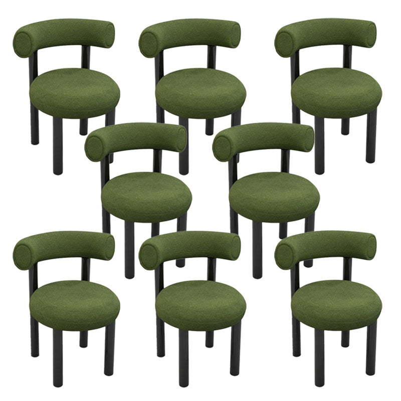 Metal Contemporary Upholstered Side Chair Matte Finish Open Back Dining Chair