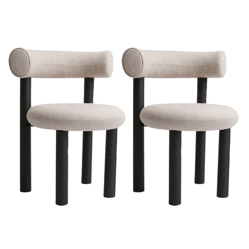 Metal Contemporary Upholstered Side Chair Matte Finish Open Back Dining Chair