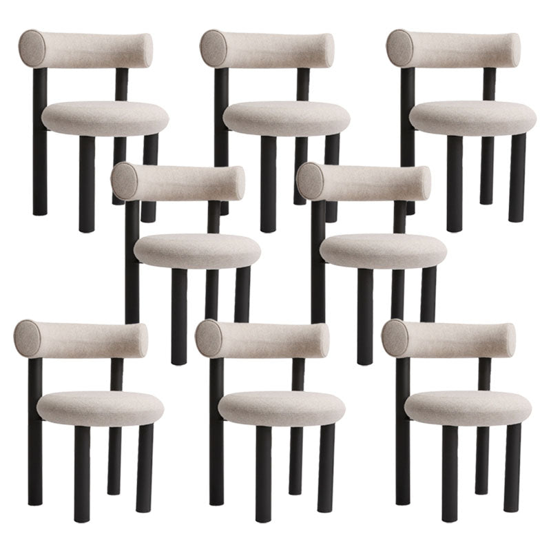 Metal Contemporary Upholstered Side Chair Matte Finish Open Back Dining Chair