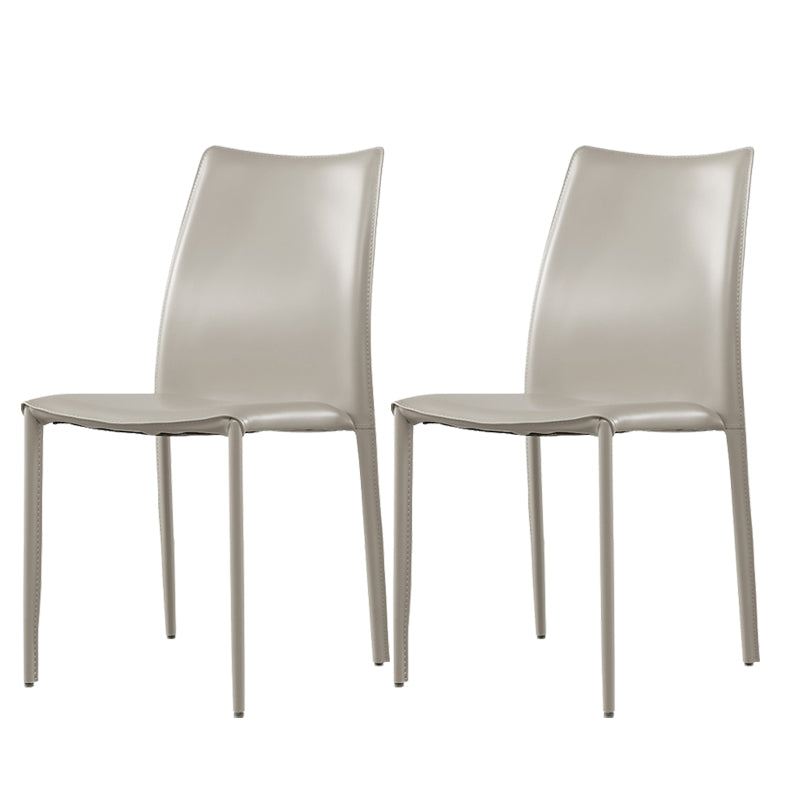 Faux Leather Stackable Dining Chairs Modern Armless Side Chair
