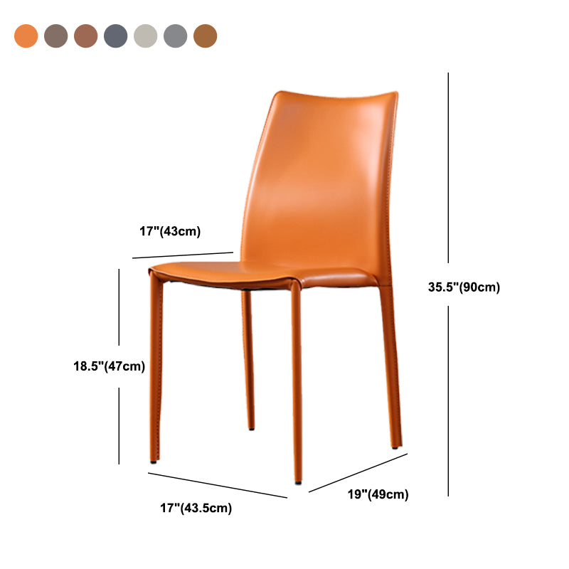 Faux Leather Stackable Dining Chairs Modern Armless Side Chair