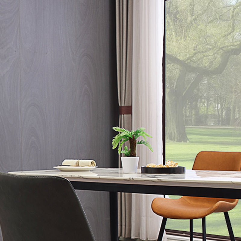 Upholstered Armless Dining Chairs Faux Leather and Metal Dining Chairs