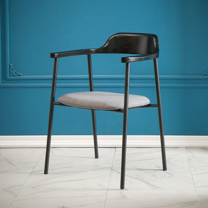 Contemporary Style Dining Chair Metal Open Back Dining Arm Chair