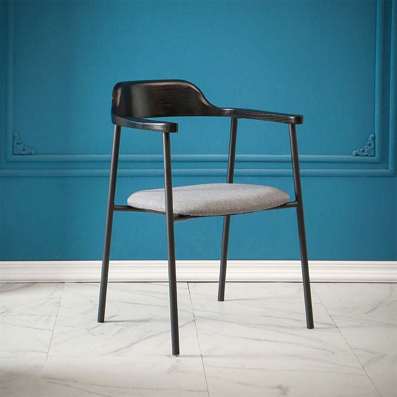 Contemporary Style Dining Chair Metal Open Back Dining Arm Chair