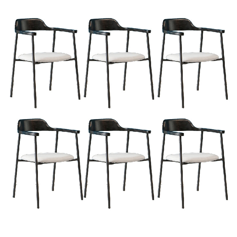 Contemporary Style Dining Chair Metal Open Back Dining Arm Chair