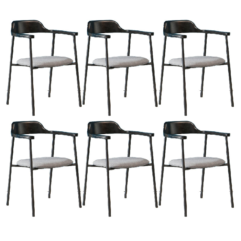 Contemporary Style Dining Chair Metal Open Back Dining Arm Chair