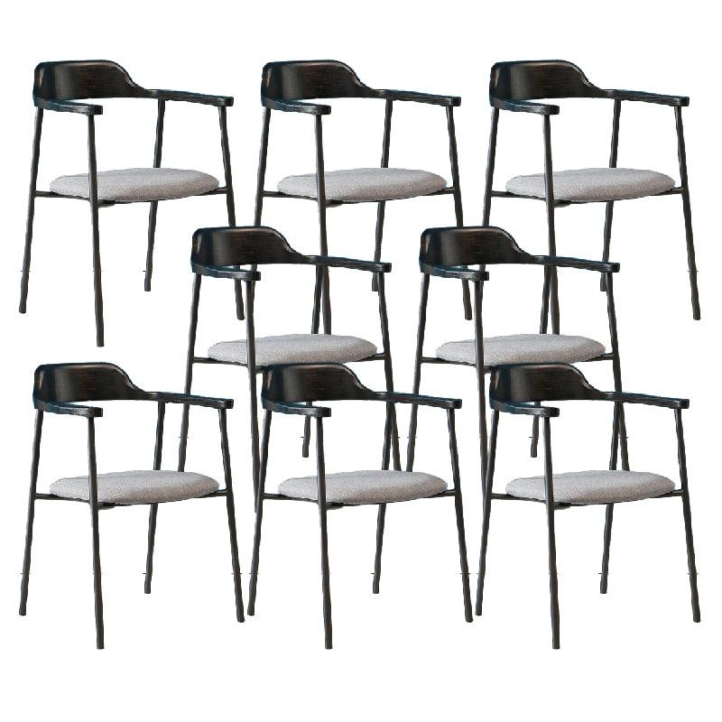 Contemporary Style Dining Chair Metal Open Back Dining Arm Chair