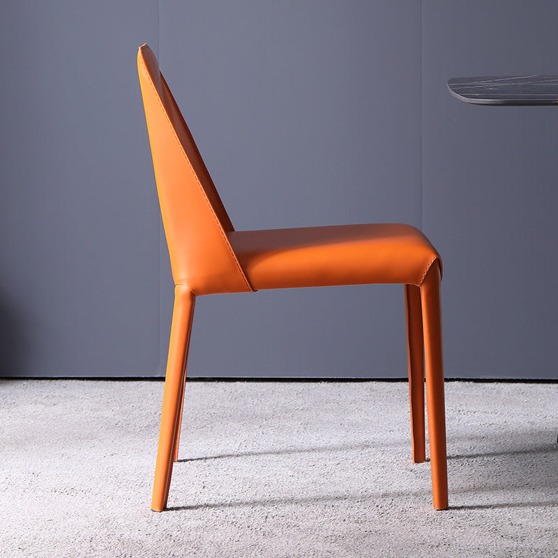 Faux Leather Armless Dining Chairs Modern Home Dining Side Chair