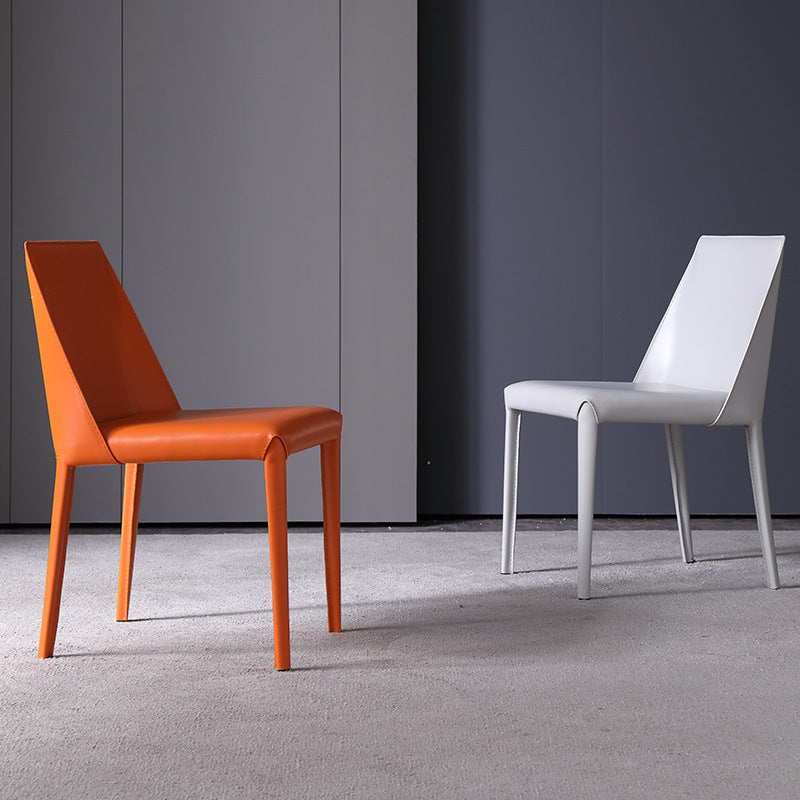 Faux Leather Armless Dining Chairs Modern Home Dining Side Chair