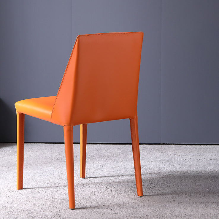 Faux Leather Armless Dining Chairs Modern Home Dining Side Chair