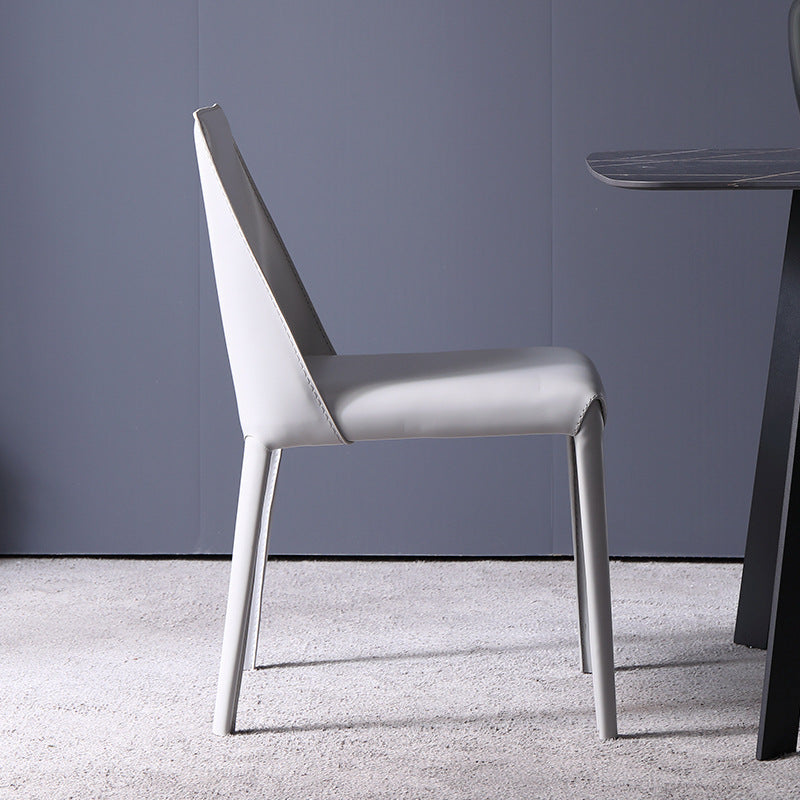 Faux Leather Armless Dining Chairs Modern Home Dining Side Chair