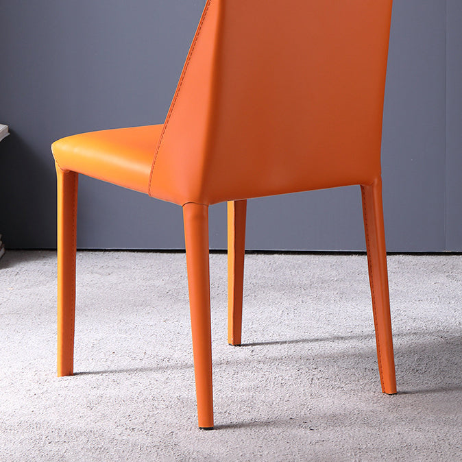 Faux Leather Armless Dining Chairs Modern Home Dining Side Chair