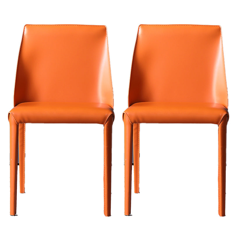 Faux Leather Armless Dining Chairs Modern Home Dining Side Chair