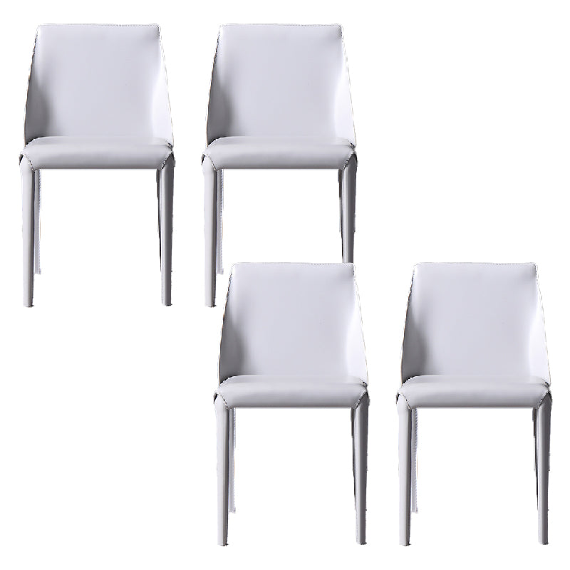 Faux Leather Armless Dining Chairs Modern Home Dining Side Chair